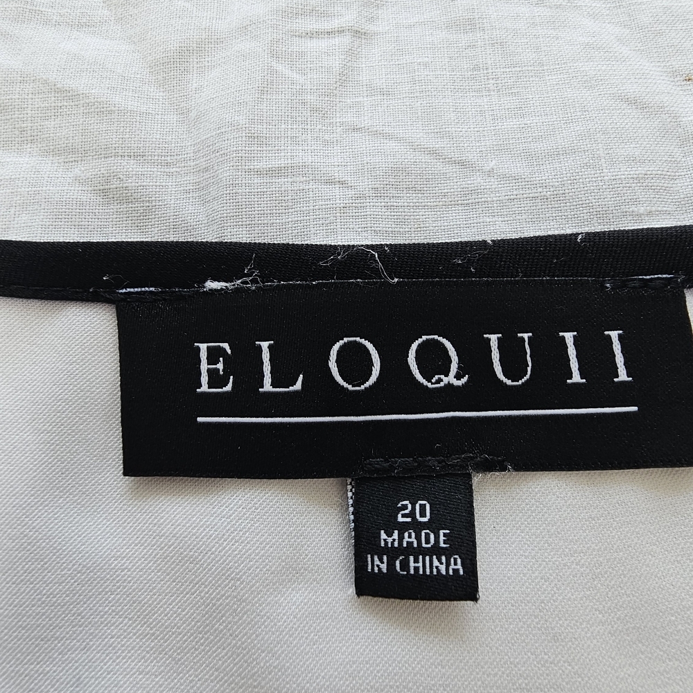 Women's White Top with Black Trim - Picture 2 of 7